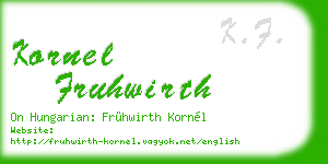 kornel fruhwirth business card