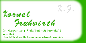 kornel fruhwirth business card